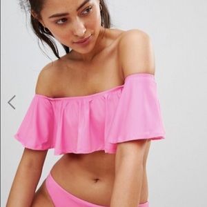 Ivyrevel bikini top Bardot bandeau swimsuit pink